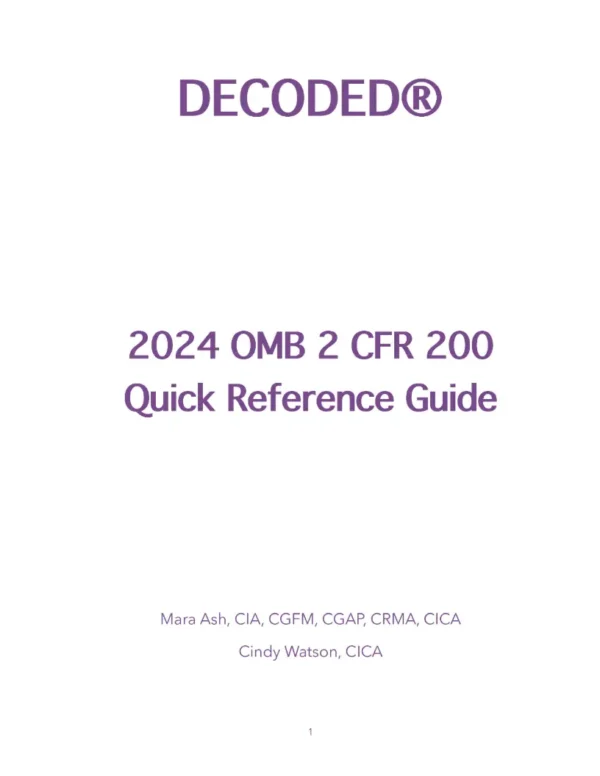 DECODED® 2024 OMB 2 CFR 200 Quick Reference Guide - Image 4