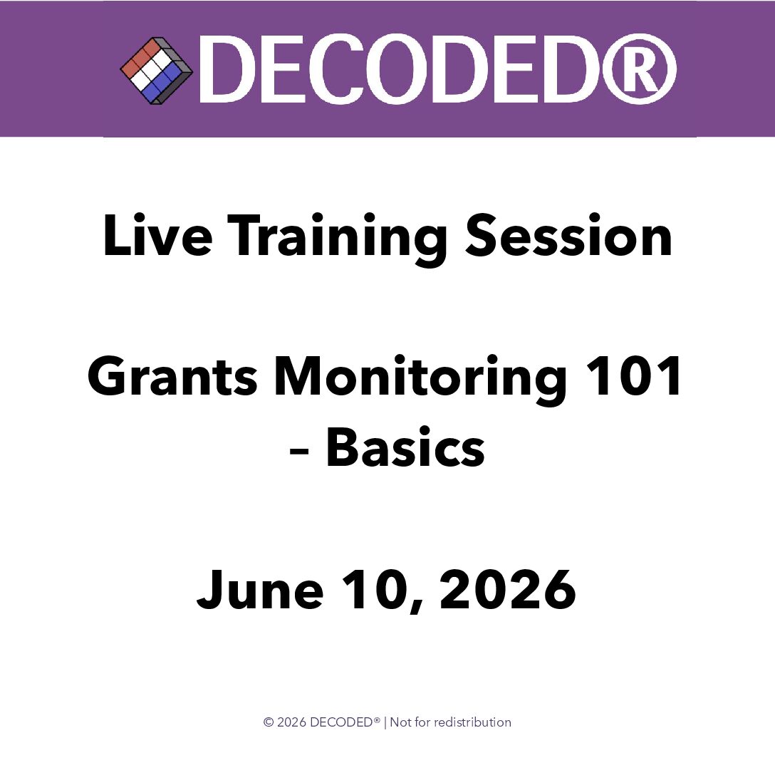 Grants Monitoring 101 – Basics