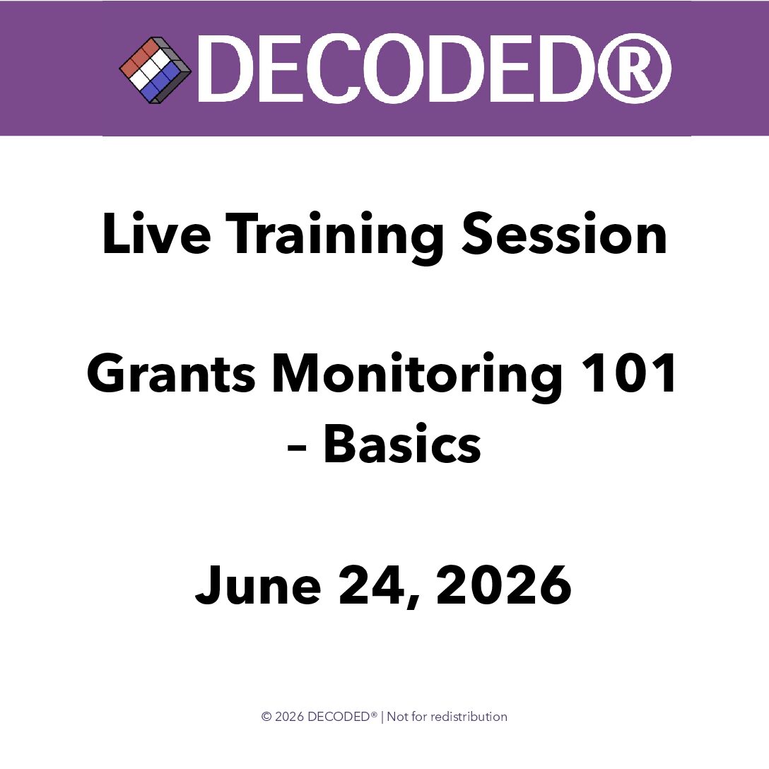 Grants Monitoring 101 – Basics