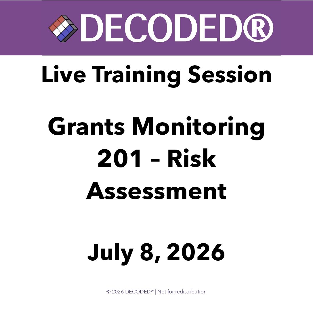 Grants Monitoring 201 – Risk Assessment